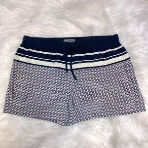 Vince 100% Silk Border Print Drawstring Shorts Co… - image 1